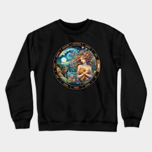 ZODIAC Virgo - Astrological VIRGO - VIRGO - ZODIAC sign - Van Gogh style - 4 Crewneck Sweatshirt